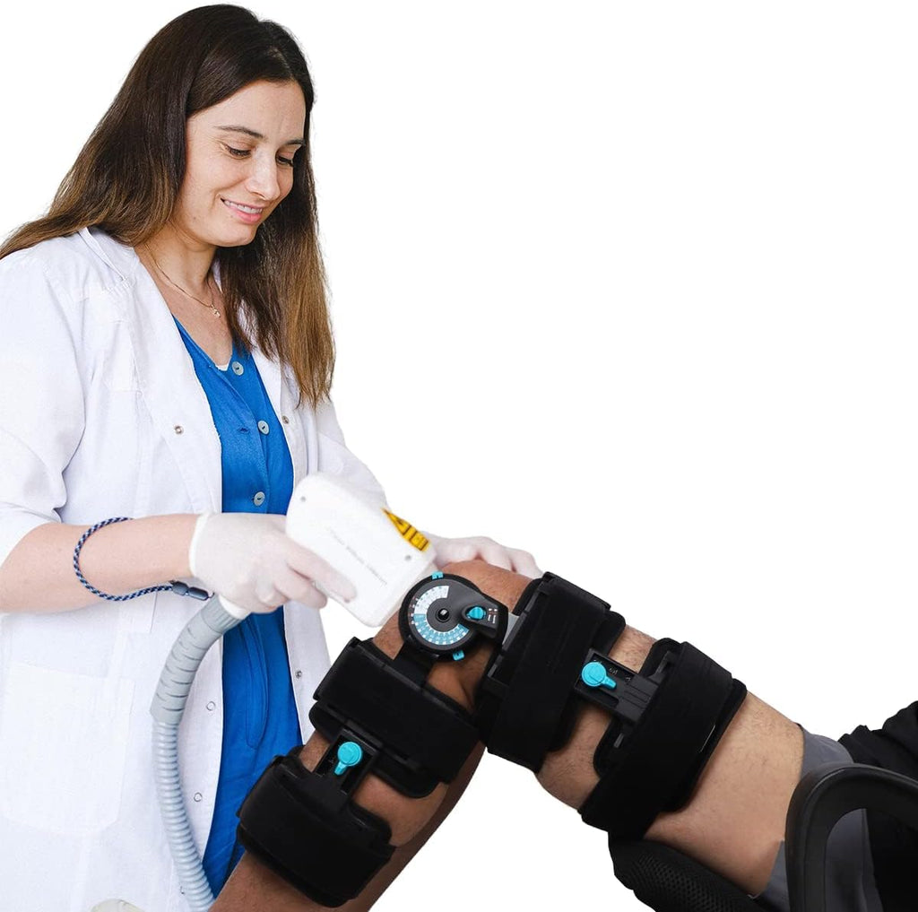 Hinged Post Op Knee Brace Adjustable ROM Leg Stabilizer V549