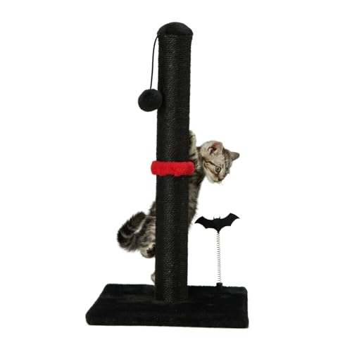 Beige Sisal Cat Scratching Post with Hanging Ball D267968