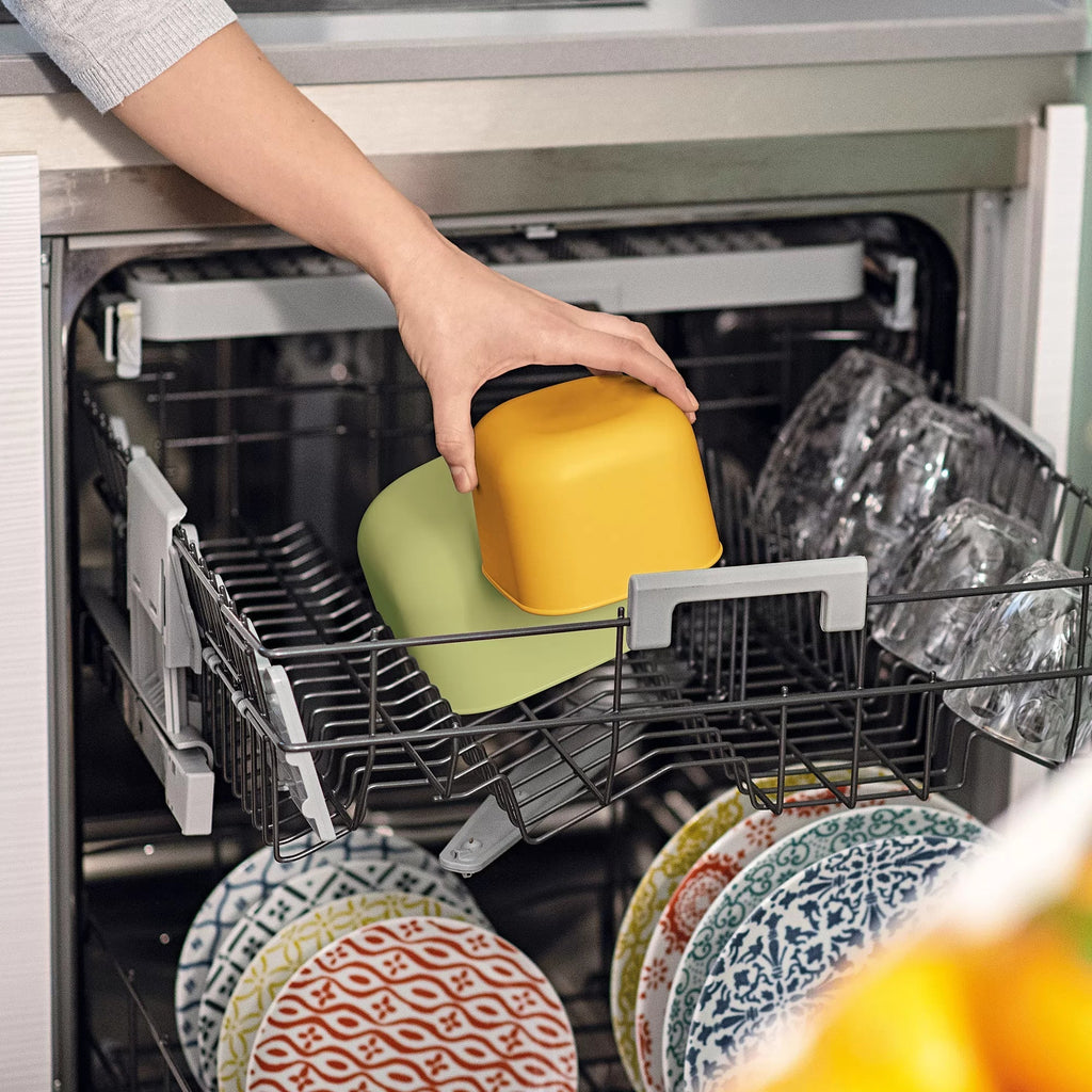 Shallow Airtight Fridge Freezer Microwave Containers 1900cc Mango Yellow D8350
