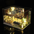 Miniature Wood Dollhouse with Furniture and Dustproof Cover X6273