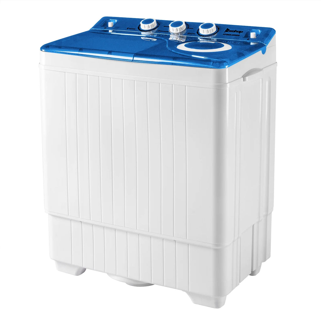 Semi-automatic Twin Tub Washing Machine, 26Lbs, White&Blue V351