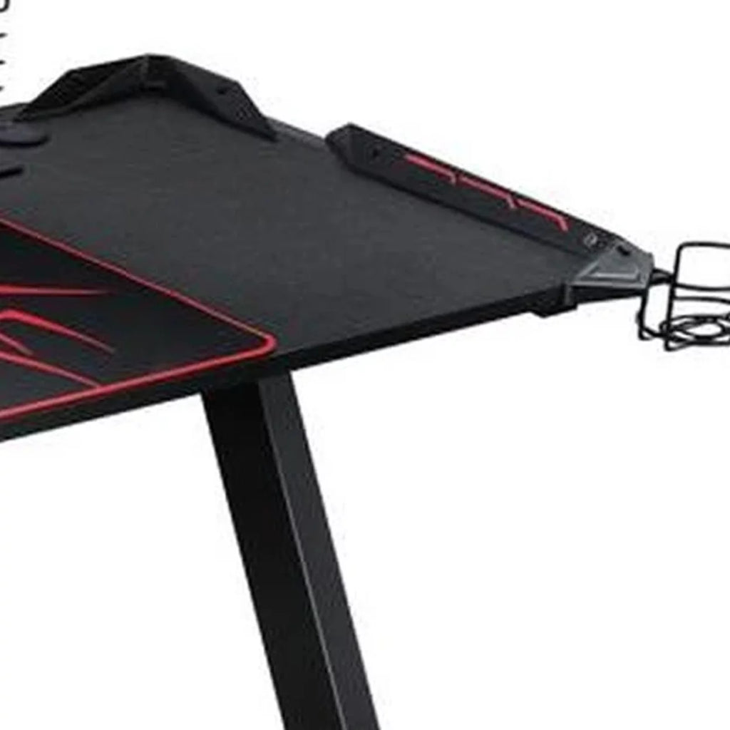 60 Inch Black Gaming Desk with RGB Lighting R1075