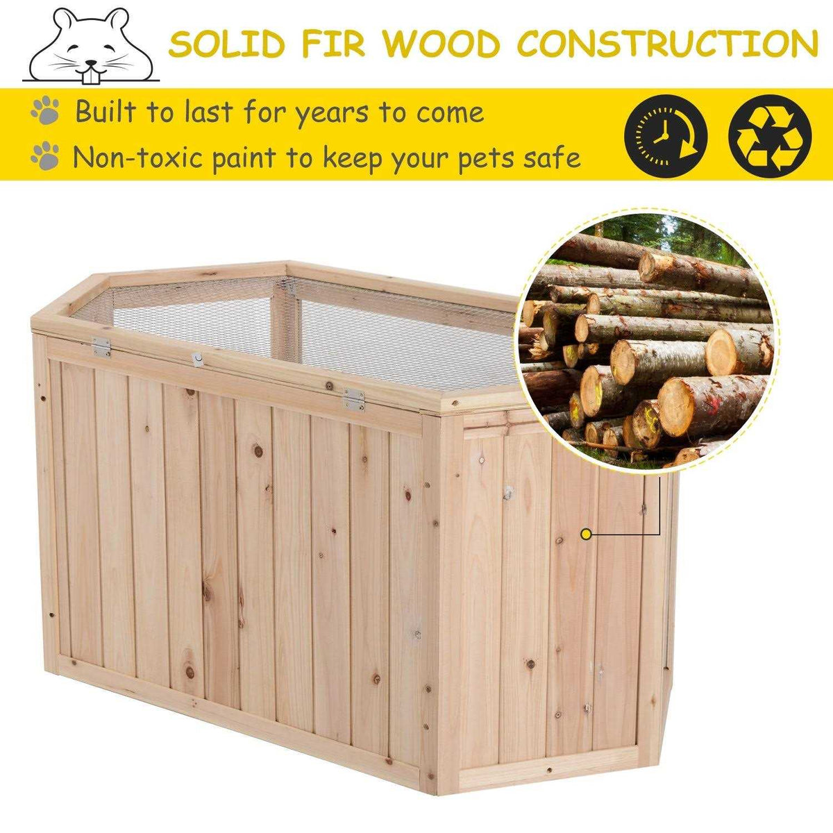 3 Tier Wooden Hamster Cage Small Animal House with Slide M18018