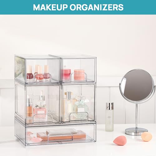 4 Pack Stackable Clear Acrylic Storage Drawers D909