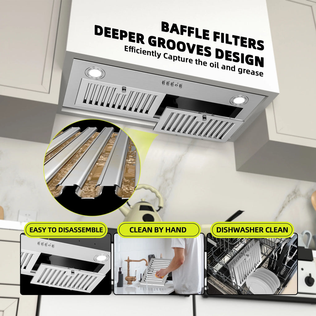 30 inch Built-in Kitchen Range Hood with Light W853